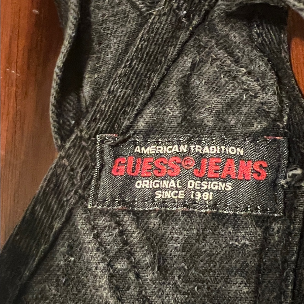 Vintage Guess Charcoal Denim Overalls - Picture 4 of 15